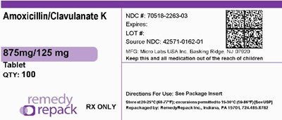 Amoxicillin Clavulanate K 875mg 125mg 70518 2263 03